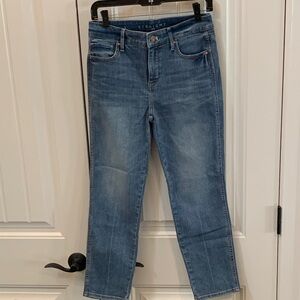 White House Black Market Crop High Rise Denim Straight Leg Jeans 2